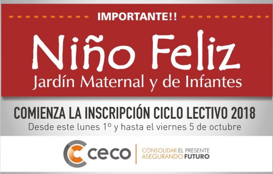 Inscripción Jardín Niño Feliz 2019